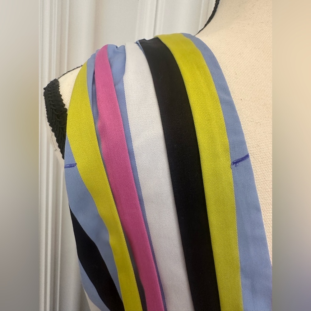Caroline Constas Multicolored Striped Co Ord High Low Skirt (XS) Peplum Top (S) - Picture 9 of 16